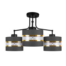 Candellux Čierno-zlatý závesný luster Andy pre žiarovku 3x E27 33-06141