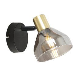 Candellux Čierno-zlaté nástenné svietidlo Gregory pre žiarovku E14 21-76724