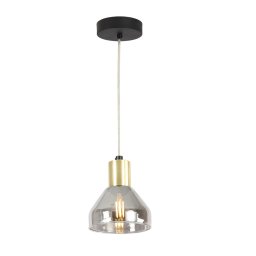 Candellux Čierno-zlatý závesný luster Gregory pre žiarovku E14 31-78391