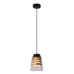 Candellux Čierno-zlatý závesný luster Fresno pre žiarovku E27 31-78384