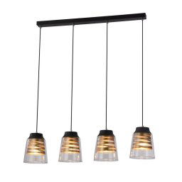 Candellux Čierno-zlatý závesný luster Fresno pre žiarovku 4x E27 34-78124