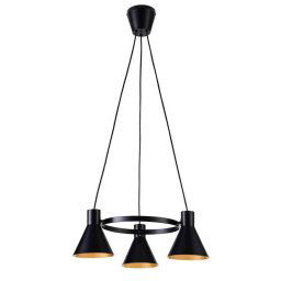 Candellux Čierno-zlatý závesný luster More pre žiarovku 3x E27 33-71156