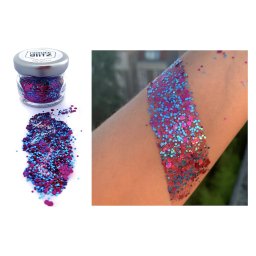 Trblietky na telo - glitrové lesklé ozdoby na tvár a vlasy - Glitter prach 10g (Modro fialový)