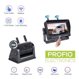 Wifi cúvací set do auta s magnetom a batériou 6700mAh AHD HD kamera s 8IR + 7" HD monitor