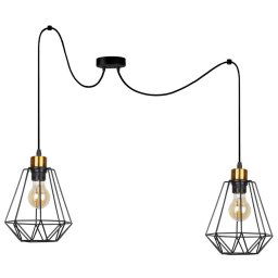 Candellux Čierno-zlatý závesný decentrálny luster Primo pre žiarovku 2x E27 32-00286