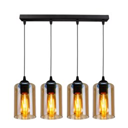 Candellux Čierno-hnedý závesný luster Bistro pre žiarovku 4x E27 34-00552