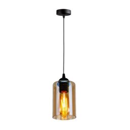 Candellux Čierno-hnedý závesný luster Bistro pre žiarovku E27 31-00569
