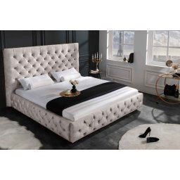 LuxD Dizajnová posteľ Laney 160 x 200 cm šampanský zamat