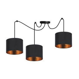 Candellux Čierno-medený závesný decentrálny luster Candida pre žiarovku 3x E27 33-00859