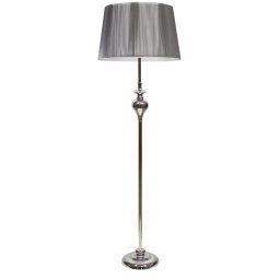 Candellux Strieborná stojacia lampa Gillenia pre žiarovku E27 51-11947
