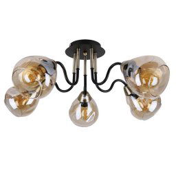 Candellux Čierno-zlaté stropné svietidlo Unica pre žiarovku 5x E27 35-00897