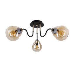 Candellux Čierno-zlaté stropné svietidlo Unica pre žiarovku 3x E27 33-00880