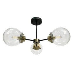 Candellux Čierno-patinové stropné svietidlo Lens pre žiarovku 3x E14 33-01290