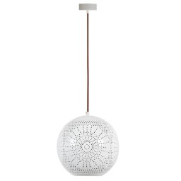 Candellux Biely závesný luster okrúhly Bene pre žiarovku E27 31-70586