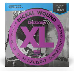 Struny na elektrickú gitaru 09-54 niklové, séria XL 7str. D´Addario