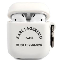 Karl Lagerfeld Rue St Guillaume Puzdro pre AirPods 1 / AirPods 2 White KLACA2SILRSGWH