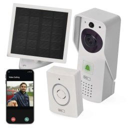 EMOS GoSmart Domový bezdrôtový batériový videozvonček s WiFi a solárnym panelom H4030