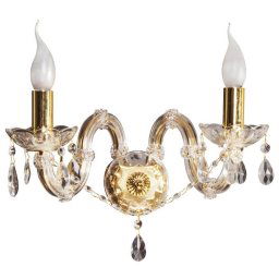 Candellux Zlaté krištáľové nástenné svietidlo Maria Teresa pre žiarovku 2x E14 22-94592
