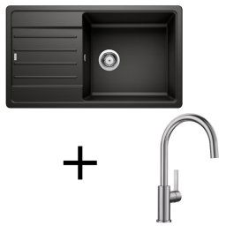 Blanco set Legra XL 6 S + Candor leštený nerez čierna