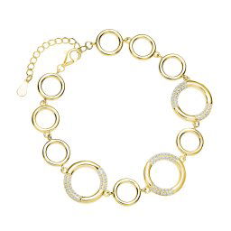 Olivie Strieborný náramok KRUHY GOLD 7451
