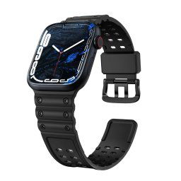 Hurtel Strap Triple remienok pre hodinky Apple Watch SE 1 / 2 / 3 / 8 / 7 / 6 / 5 / 4 / 3 / 2 / 1 (41/40/38mm), čierny