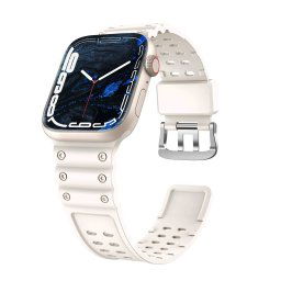 Hurtel Strap Triple remienok pre hodinky Apple Watch SE 1 / 2 / 3 / 8 / 7 / 6 / 5 / 4 / 3 / 2 / 1 (41/40/38mm), béžový