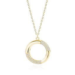 Olivie Strieborný náhrdelník KRUH GOLD 7513