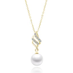 Olivie Strieborný náhrdelník BIELA ​​PERLA GOLD 7521
