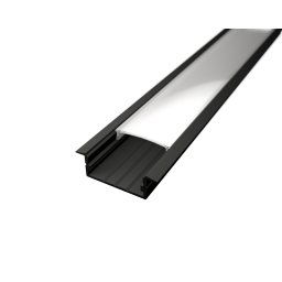 LED Solution Vstavaný profil pre LED pásiky V4 čierny Vyberte variantu a dĺžku: Profil + Nacvakávacie priehľadný difúzor 2m