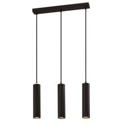 Candellux Čierny závesný luster Tubo pre žiarovku 3x GU10 33-79091