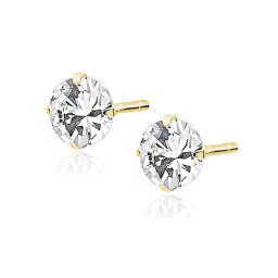 Olivie Strieborné náušnice 5mm GOLD 7550
