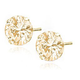 Olivie Strieborné náušnice 10mm CHAMPAGNE 7552