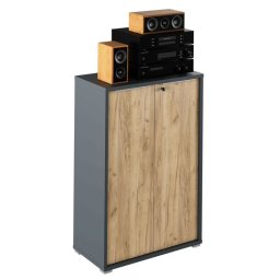 Kondela Skrinka, 75cm, grafit, dub artisan, RIOMA NEW TYP 09