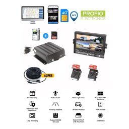 DVR kamerový systém do auta 4 kanálový (až do 2TB HDD) + GPS/WIFI/4G SIM + sledovanie v reálnom čase - PROFIO X7