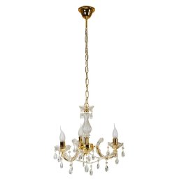 Candellux Zlatý krištáľový luster Maria Teresa pre žiarovku 3x E14 33-94639