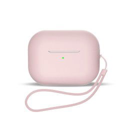 Hurtel Silikónové puzdro pre AirPods 1 / 2 so šnúrkou na zápästie, růžové