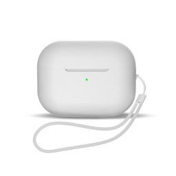 Hurtel Silikónové puzdro pre AirPods 1 / 2 so šnúrkou na zápästie, biele