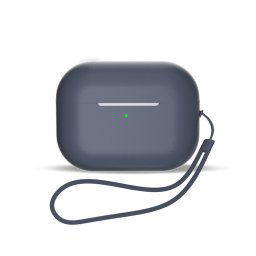 Hurtel Silikónové puzdro pre AirPods 1 / 2 so šnúrkou na zápästie, tmavo modré