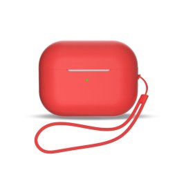 Hurtel Silikónové puzdro pre AirPods 1 / 2 so šnúrkou na zápästie, červené