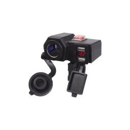 Nabíjačka USB STU 34701 s voltmetrom a CL zásuvkou na motocykel