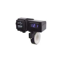 Nabíjačka USB STU 34702 s voltmetrom na motocykel