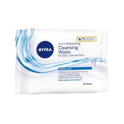 NIVEA Normal Skin osviežujúce čistiace pleťové obrúsky 3v1 modré 25ks