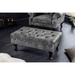 LuxD Dizajnová taburetka Chesterfield sivý zamat
