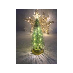 Dekoratívny svietiaci vianočný stromček, 14 LED, biely, 26 cm