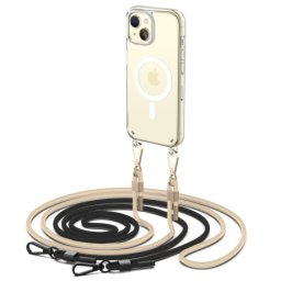 Tech-Protect FlexAir Chain MagSafe kryt na iPhone 15, čierny/béžový