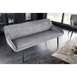 LuxD Dizajnová lavica Esmeralda 160 cm strieborno-sivý zamat