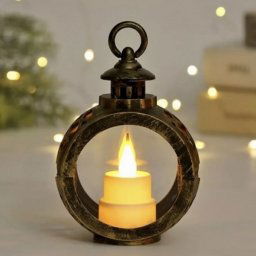 Vianočná lucernička s LED sviečkou 12 cm Strieborná