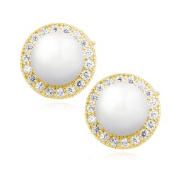 Olivie Strieborné náušnice GOLD PERLA 7906