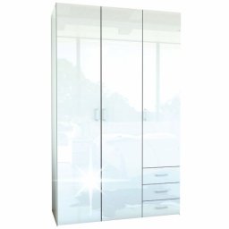 Kondela Skriňa, 116cm, kombinovaná, biela, vysoký lesk, GWEN 70427