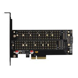 AXAGON PCEM2-DC, PCIe x4 - M.2 NVMe M-key + SATA B-key slot adaptér, chladič, vr. LP PCEM2-DC
